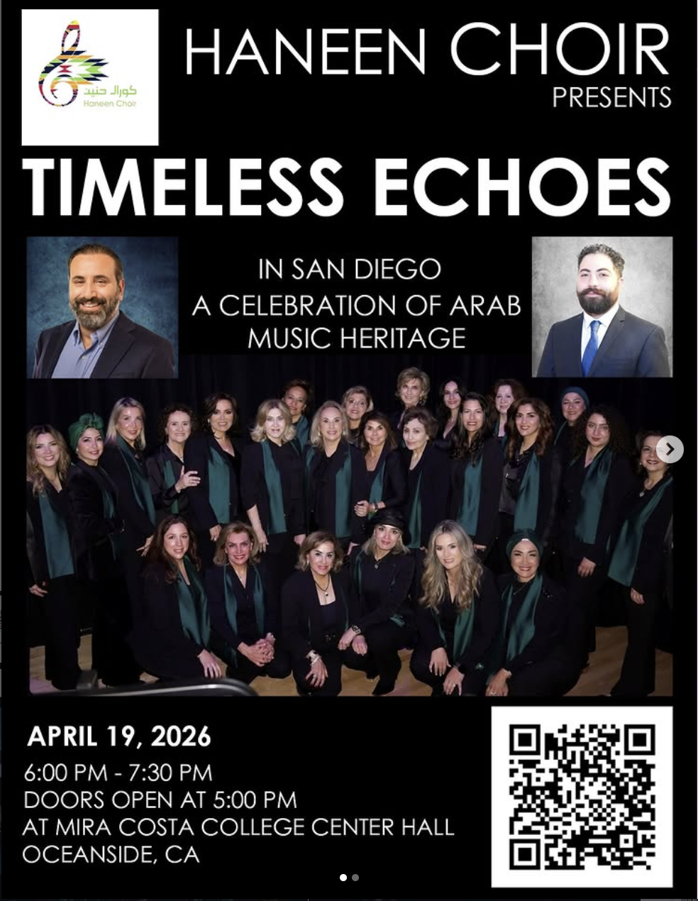 Flyer for Haneen Choir's Timeless Echoes concert
